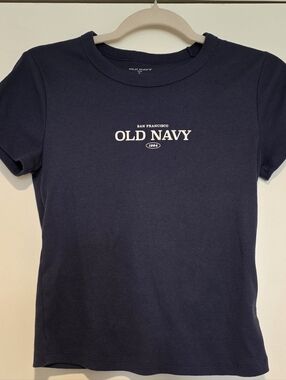 Old Navy Navy San Francisco Ribbed Short-Sleeve Tee Sz Medium